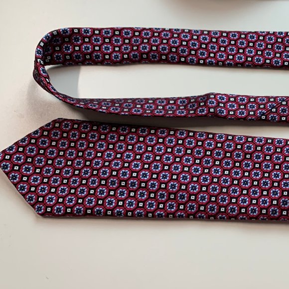 La Vita Di Moda  Silk Red and Blue Mens Tie - Picture 5 of 7